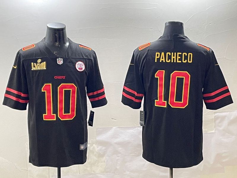 Men Kansas City Chiefs #10 Pacheco Black 2025 Nike Vapor Limited NFL Jersey style 3